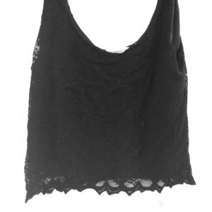 Black Lace Crop Top